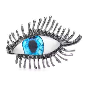 Betsey Johnson Evil Eye Protection Silver Blue Eyes Brooch